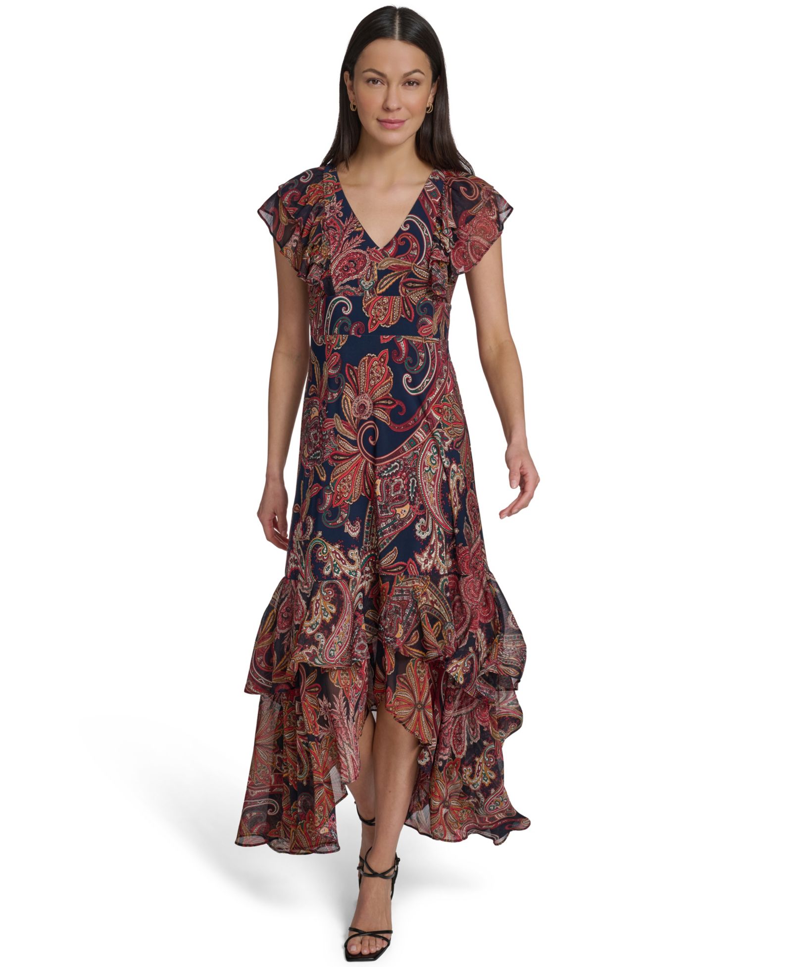 Tommy Hilfiger Women's Paisley Print Flutter-Sleeve Dress