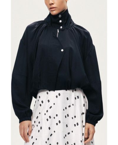 NOCTURNE Women's High-Neck Gathered Jacket