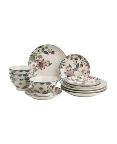 222 Fifth Perse 12-Piece Dinnerware Set, Service For 4