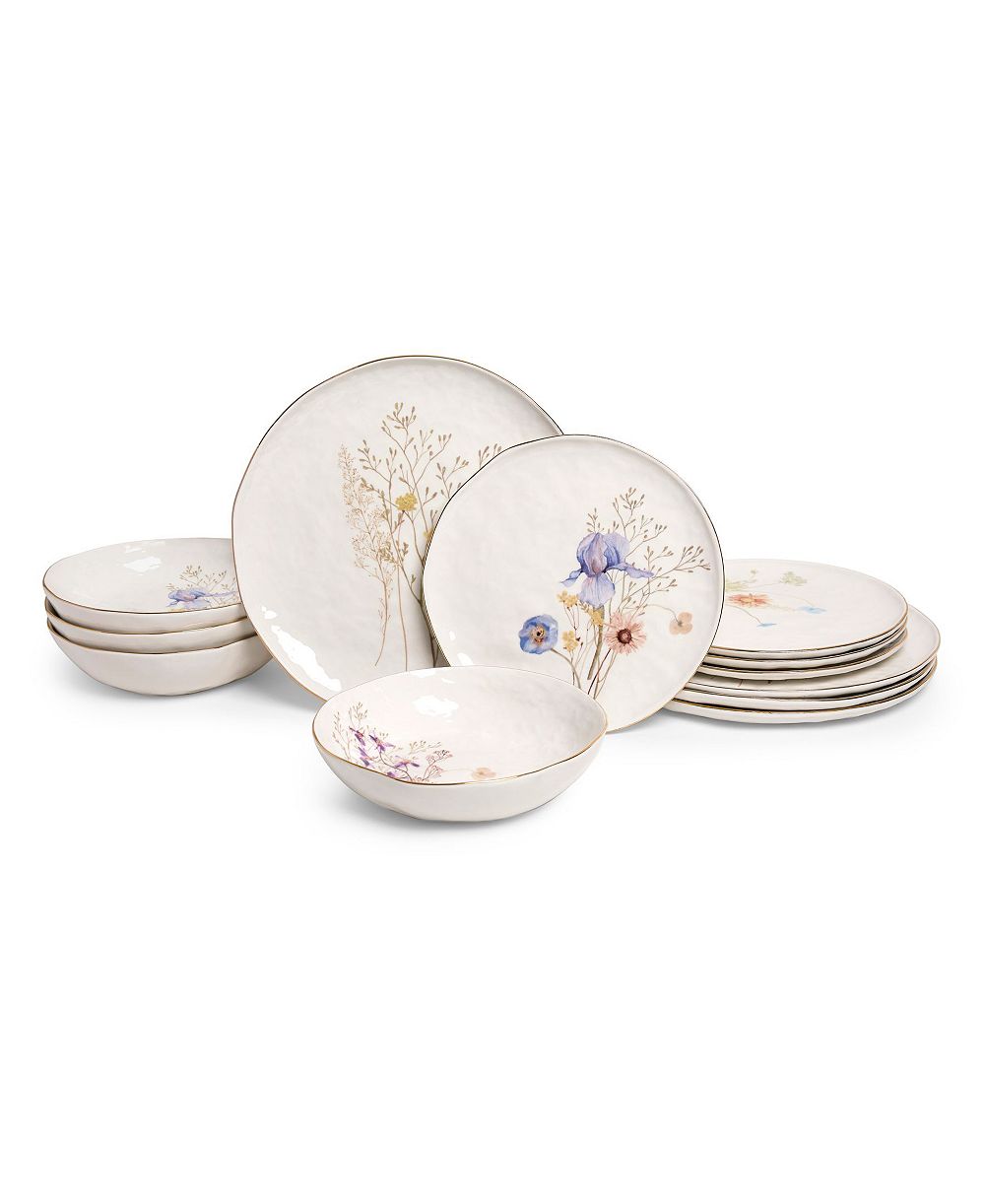 Sango Gansevoort Wildflower 12-Piece Dinnerware Set, Service For 4