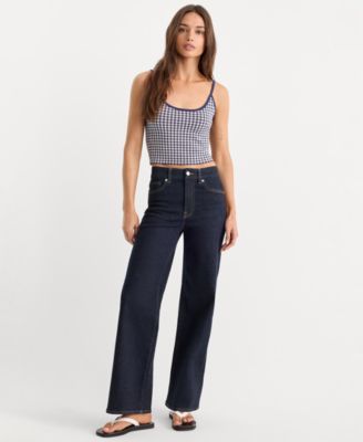 Good American Women's Always Fits Slim Palazzo Jeans