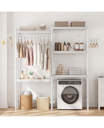 Homfan 5-Tier Over-The-Washer Shelf - Adjustable Height Laundry Organizer, for Bathroom, Laundry Room