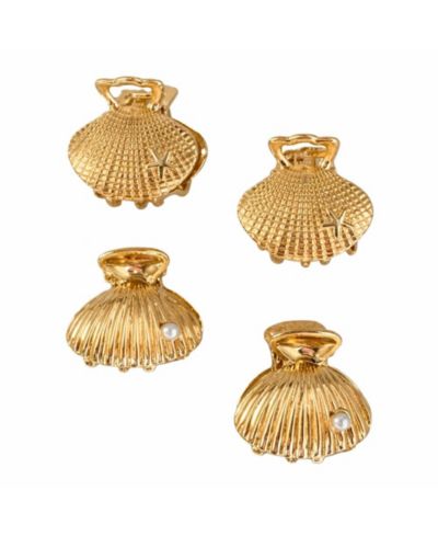 Набор из 4 мини-зажимов для волос Headbands of Hope Gold Seashell