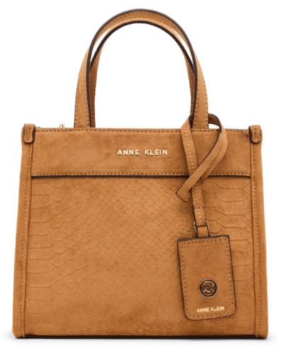 Anne Klein Textured Faux Suede Mini Tote Handbag