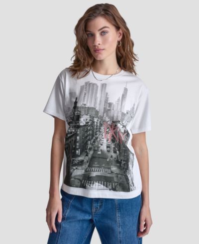 DKNY Jeans Petite футболка с коротким рукавом, пайетками и логотипом New York