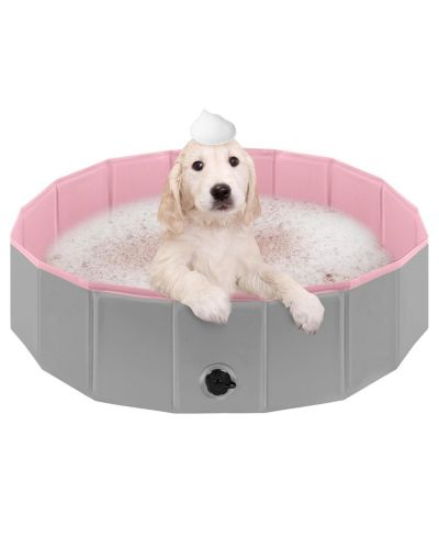 ARONKL Foldable Collapsible Dog Pool with Non Slip Base