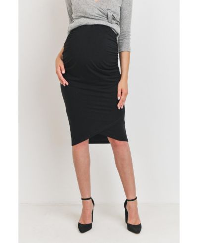 Женская юбка Hello Miz Maternity Ruched Slim Fit Knee-Length с высокой талией