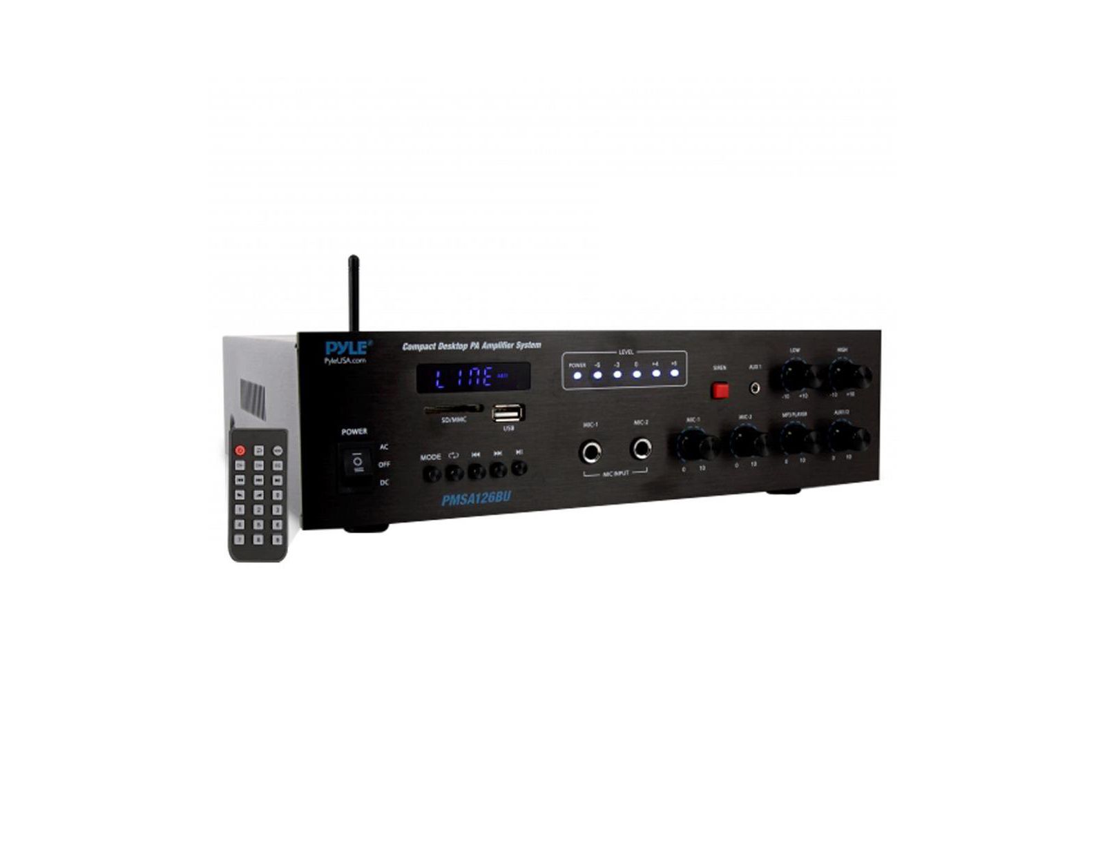Bluetooth усилитель Pyle 500W PA Public Address Amplifier Receiver - Compact Desktop Audio System