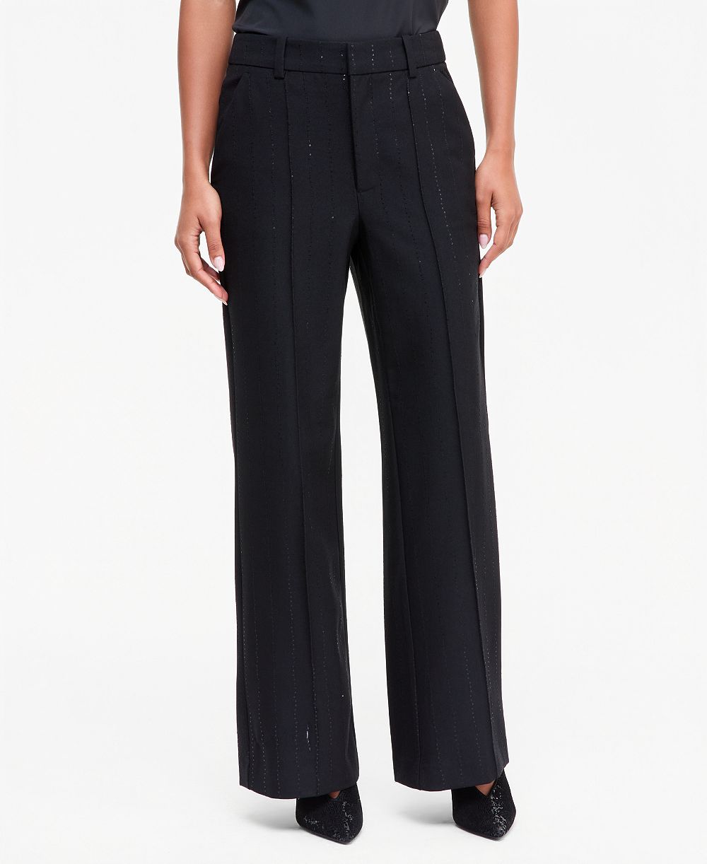 I.N.C. International Concepts Women's Sequin Pinstripe High-Waist Wide-Leg Pants, Macy's Exclusive