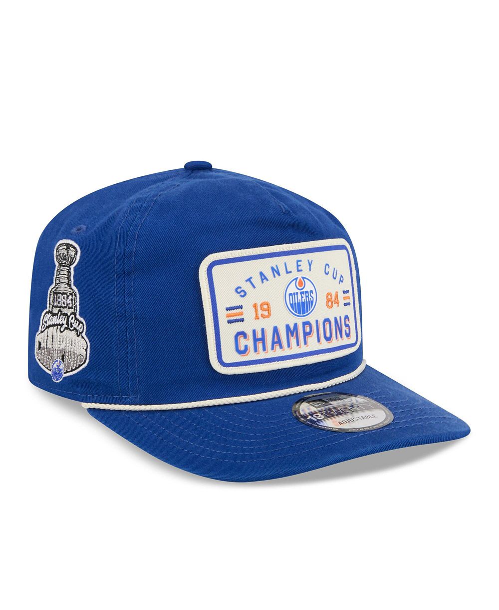 New Era Men's Royal Edmonton Oilers Throwback Stanley Cup Champions Side Patch 19TWENTY Adjustable Hat
