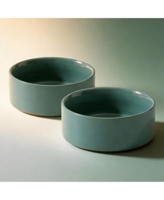 ARONKL Ceramic Elevated Dog Bowls Set Raised Feeder for Food Water Stable Non-Slip Healthy Dishwasher Safe