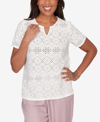 Топ Alfred Dunner Women's Vintage Charm с вышивкой и бисером