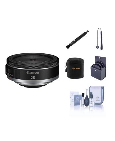 Canon RF 28mm 2.8 STM Lens, Bundle with 55mm Filter Kit, Soft Lens Case and Cleaning Kit