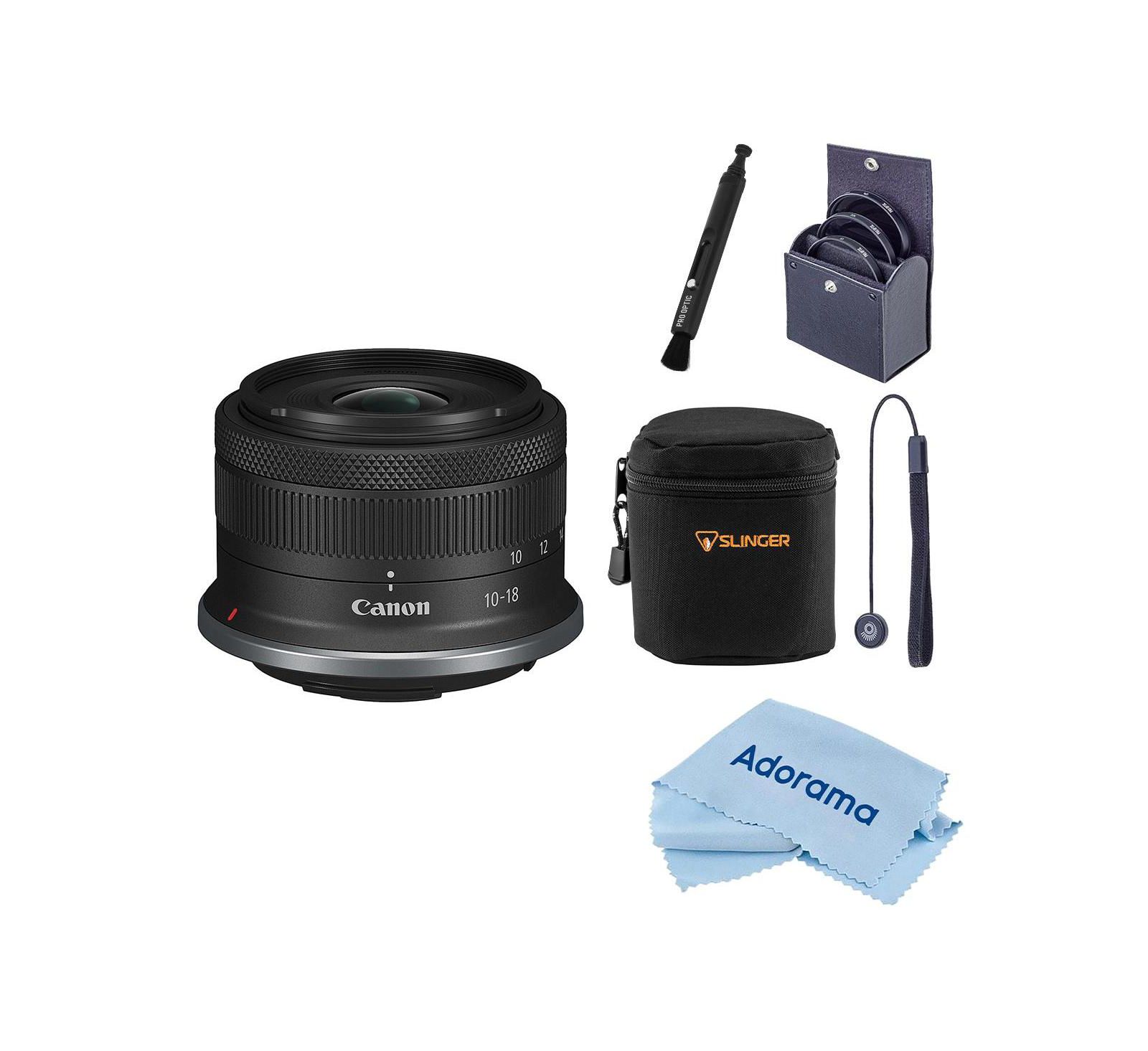 Объектив Canon RF-S 10-18mm f/4.5-6.3 IS STM, комплект с набором фильтров 49mm, держателем крышки объектива, ручкой-очистителем и салфеткой