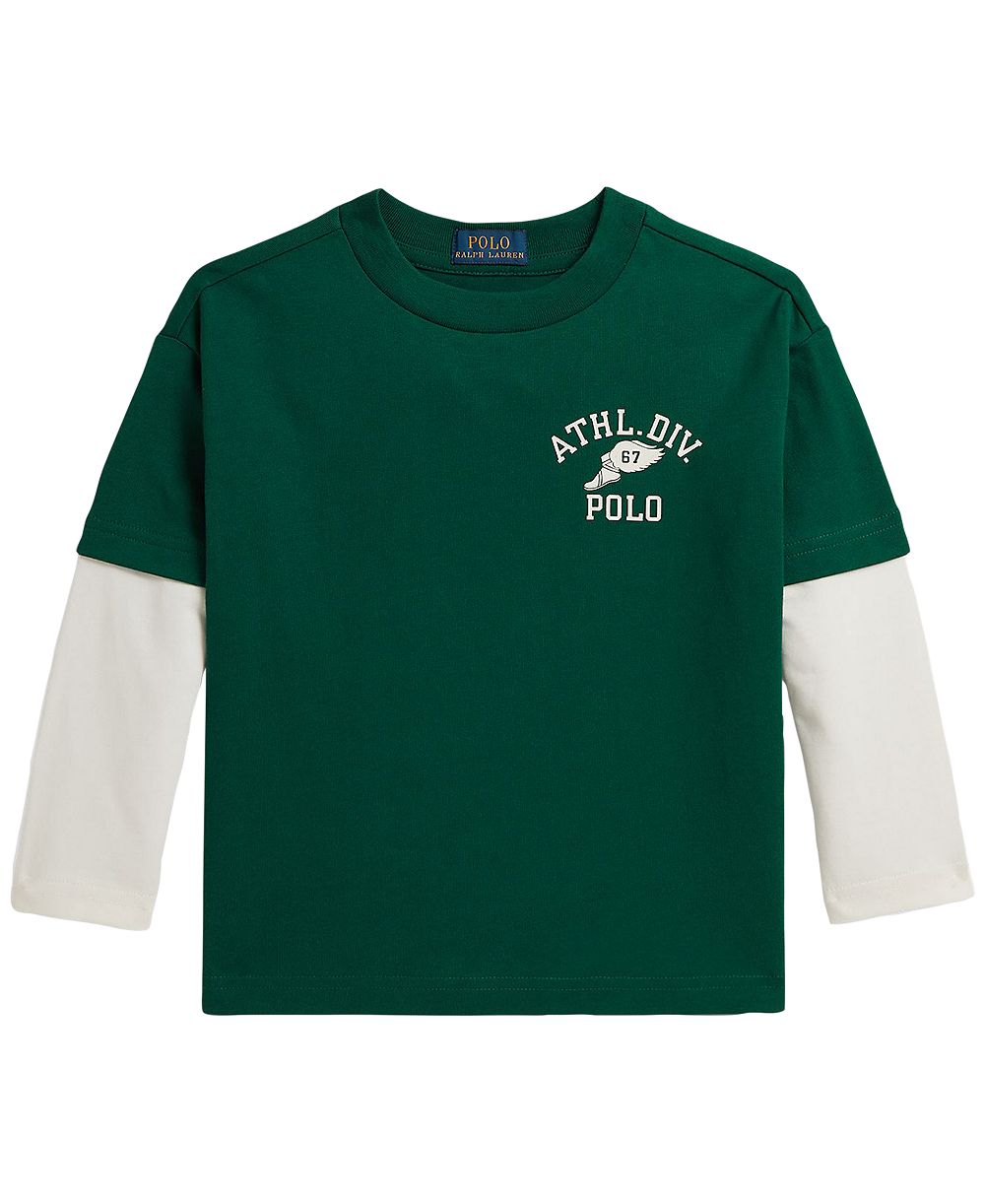 Polo Ralph Lauren Детская футболка с эффектом многослойности, размер 2T-7