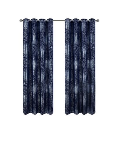 RT Designers Collection Helena Halo Foil Blackout Polyester Window Curtain Grommet Panel 52" x 84"