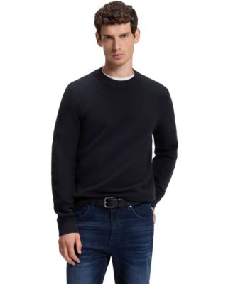 Мужской хлопковый джемпер BOSS by Hugo Boss прямого кроя
