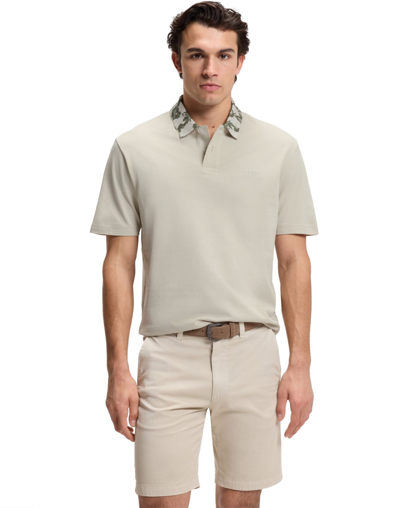 BOSS by Hugo Boss поло с жаккардовым воротником мужской relaxed-fit