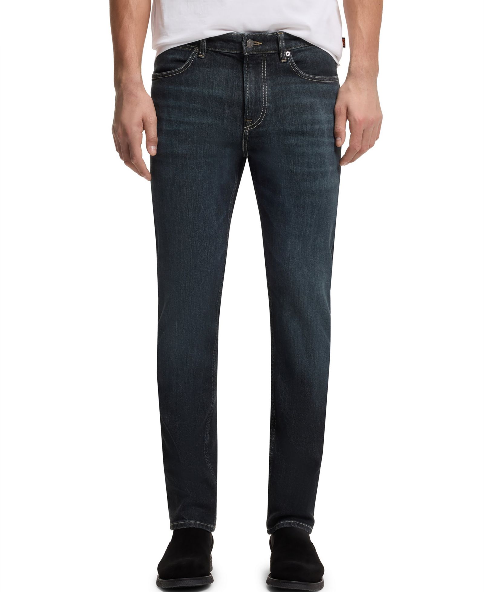 BOSS by Hugo Boss Men's Slim-Fit Contrast Stitching Jeans