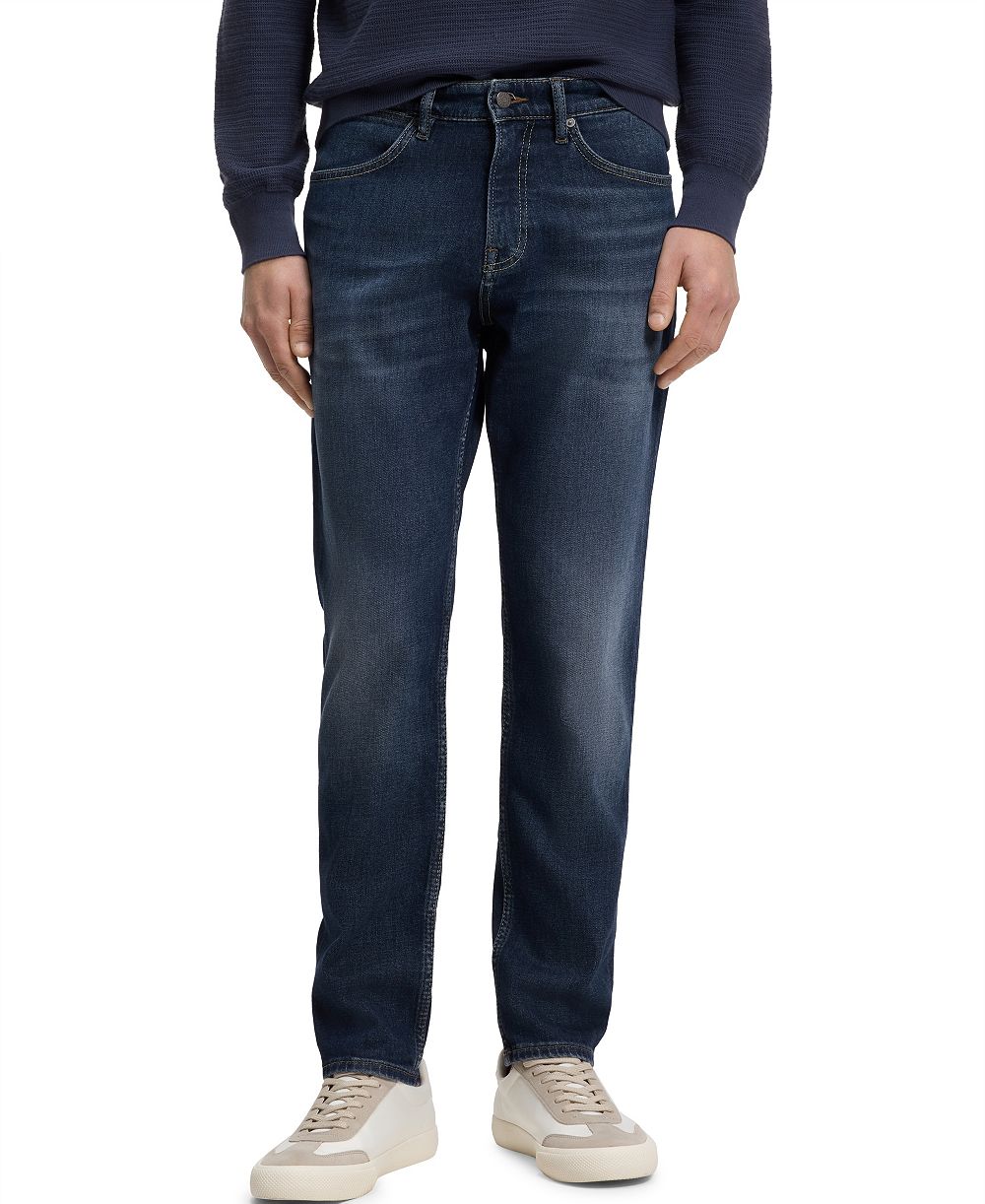 BOSS by Hugo Boss Men's Stretch Cotton Contrast Stitching Tapered-Fit Jeans