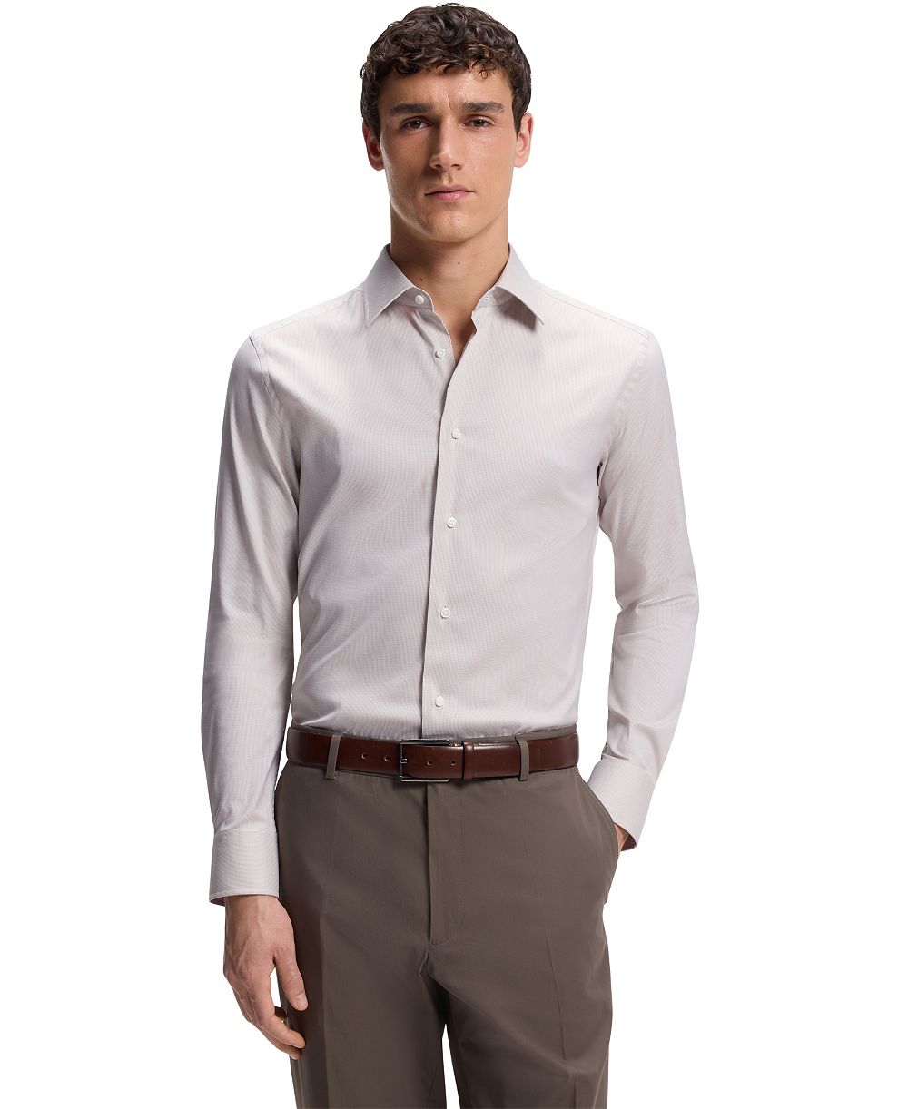 BOSS by Hugo Boss Men's Structured Cotton Blend Slim-Fit Dress Shirt