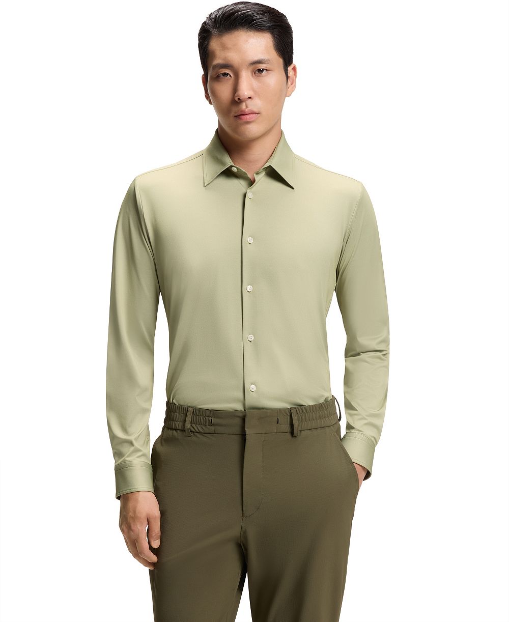 BOSS by Hugo Boss Men's Structured Performance-Stretch Slim-Fit Dress Shirt