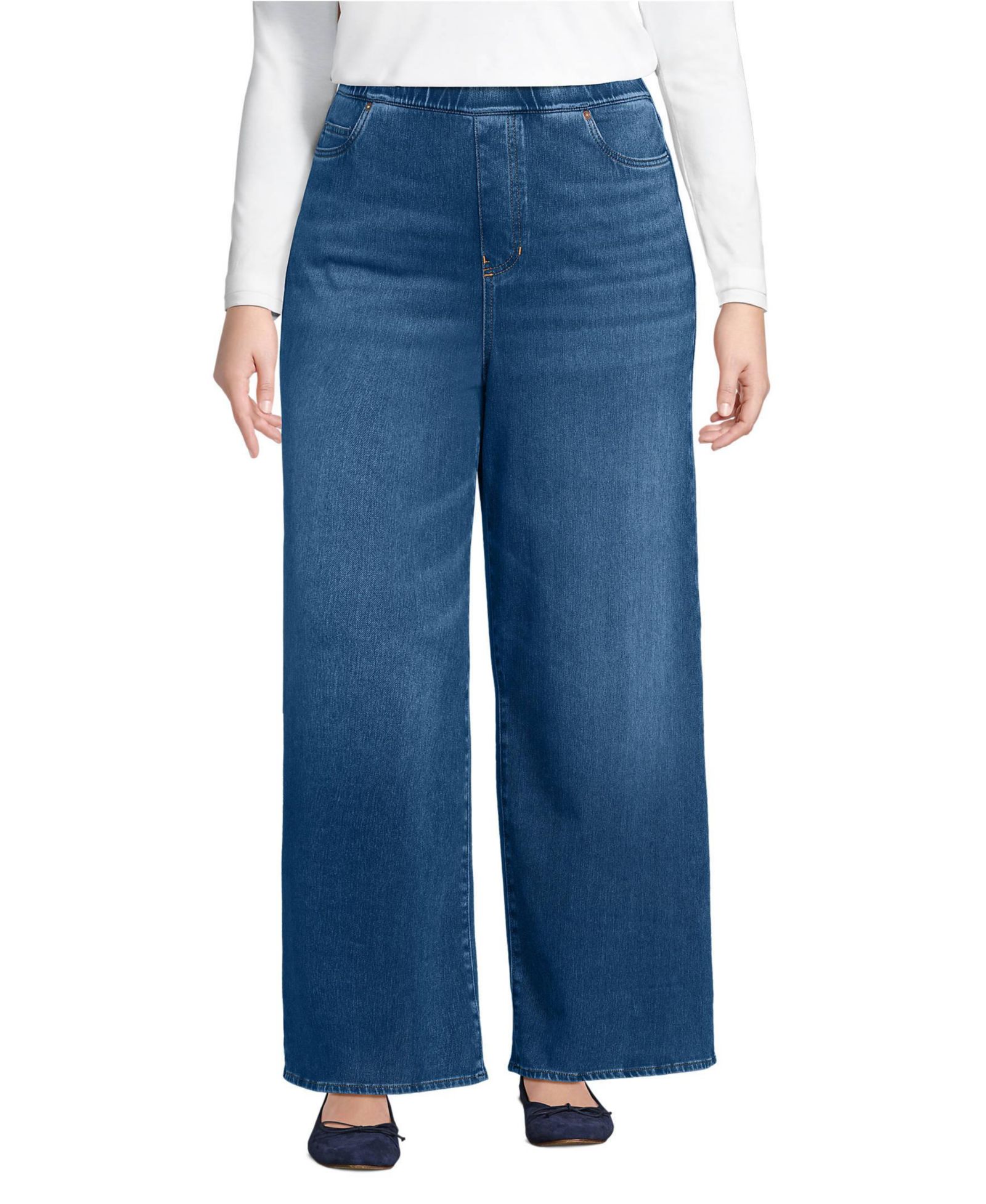 Lands' End Plus Size джинсы Starfish Denim High Rise Wide Leg