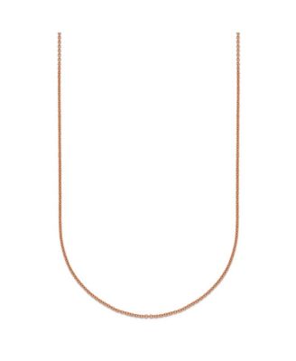 Цепочка ожерелье Curata Jewelry Solid 18k Rose Gold Italian Polished 1.1mm Cable Chain 16 -20 Inches