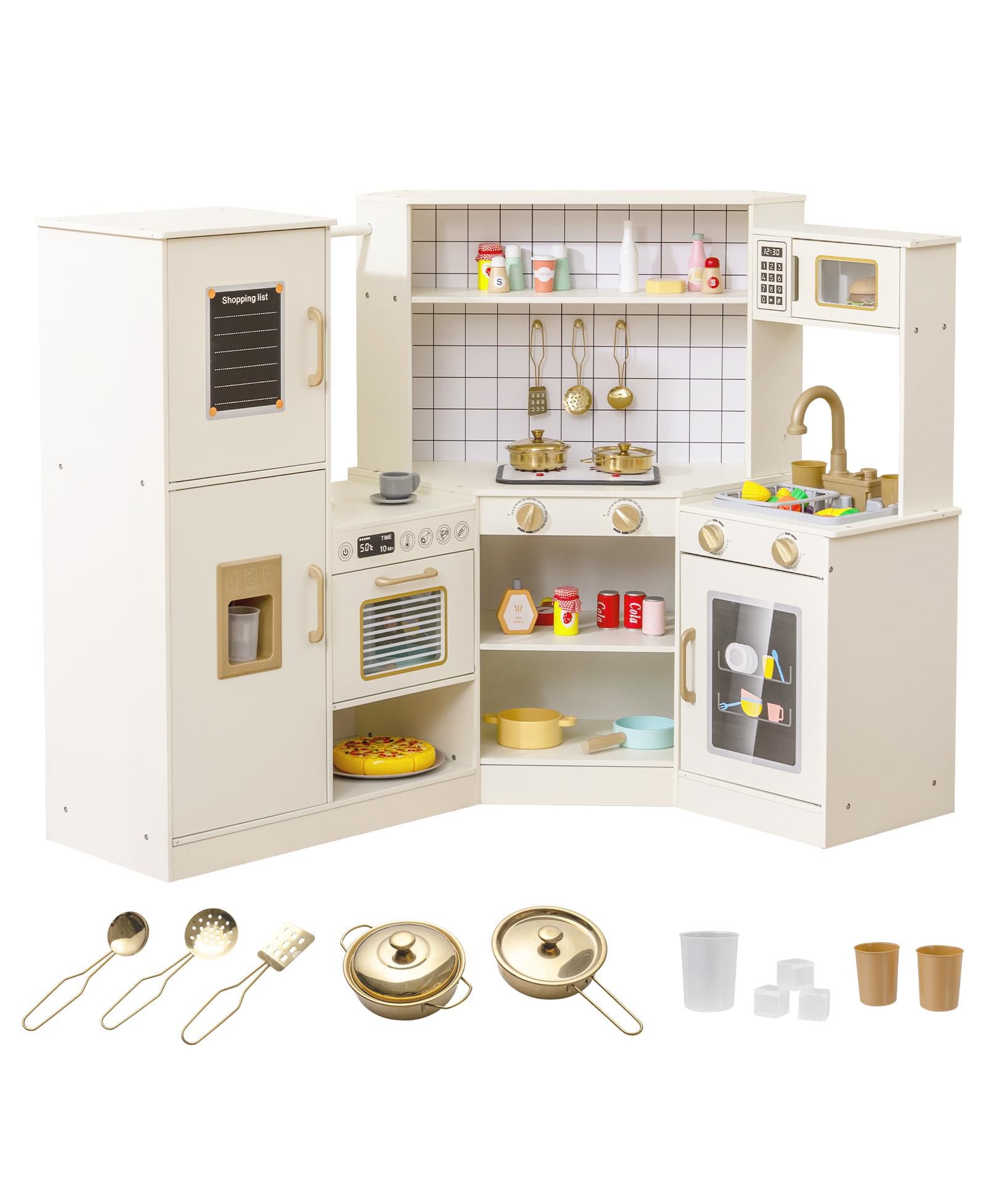 Slickblue Corner Play Kitchen with Lights and Sounds, Ages 3+
