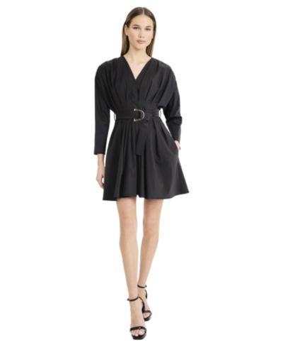 Luxely женское мини-платье с V-образным вырезом и длинным рукавом