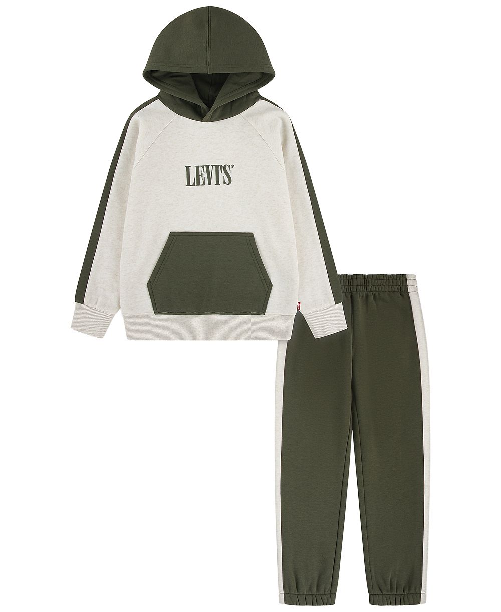 Levi's Boys' 4-7  Colorblocked Long-Sleeve Hoodie and Pants, 2-Piece Set