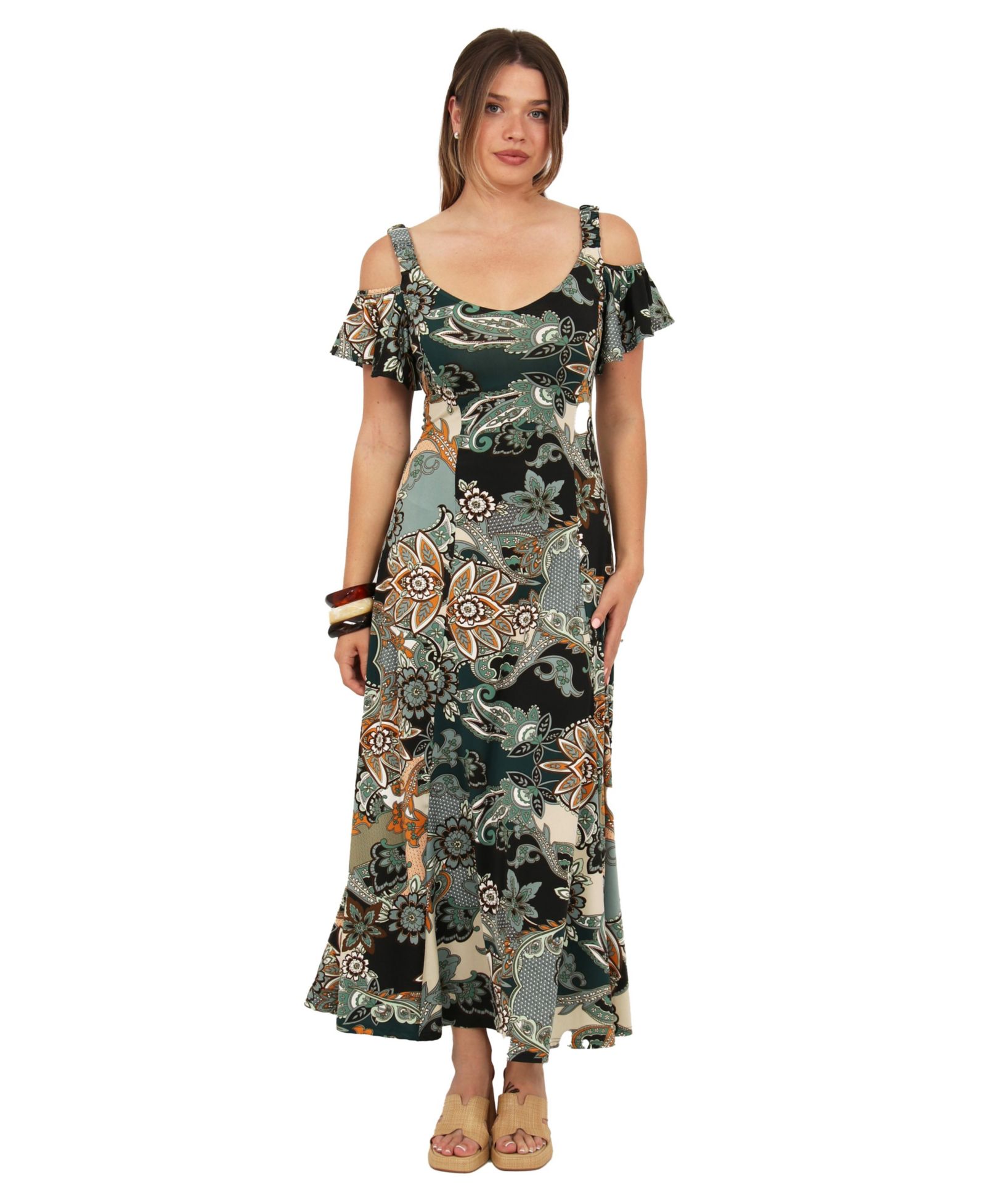 24seven Comfort Apparel Elevate Women's Soft A-Line Maxi Dress