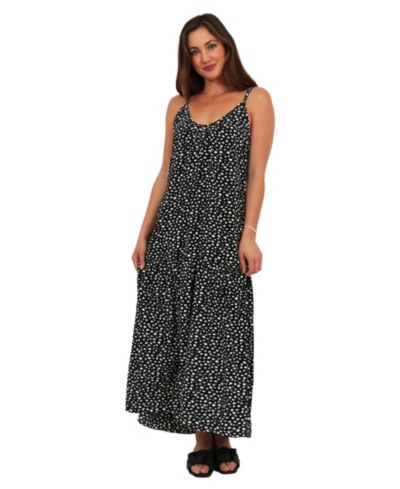 Женское платье макси 24seven Comfort Apparel с принтом в горошек