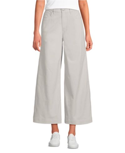 Lands' End Petite брюки чинос Knockabout с высокой посадкой и широкими укороченными штанинами