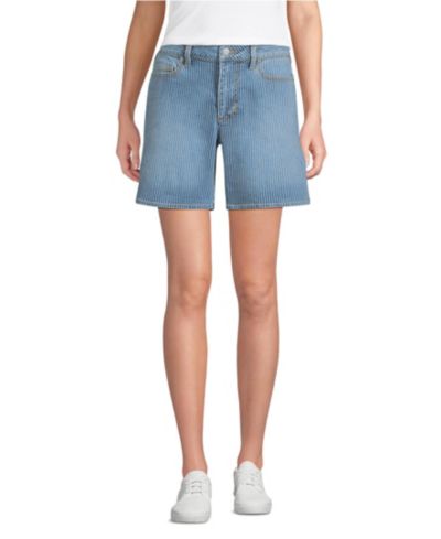 Lands' End Petite Soft Denim Mid Rise 7" Jean Shorts