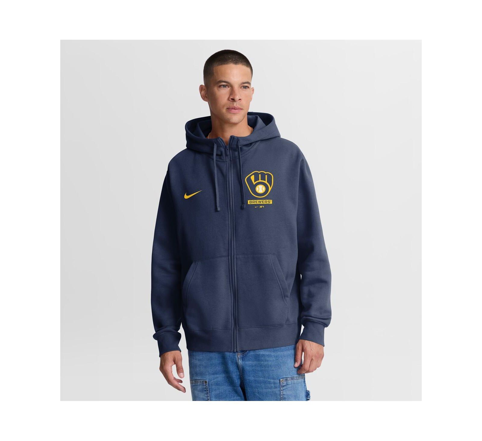 Мужское худи Nike Navy Milwaukee Brewers Primetime Lockup Full-Zip