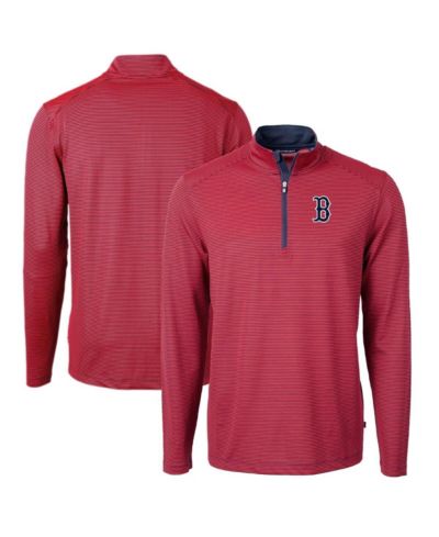 Мужская кофта Cutter & Buck Boston Red Sox Virtue Eco Pique Micro Stripe, красная/темно-синяя