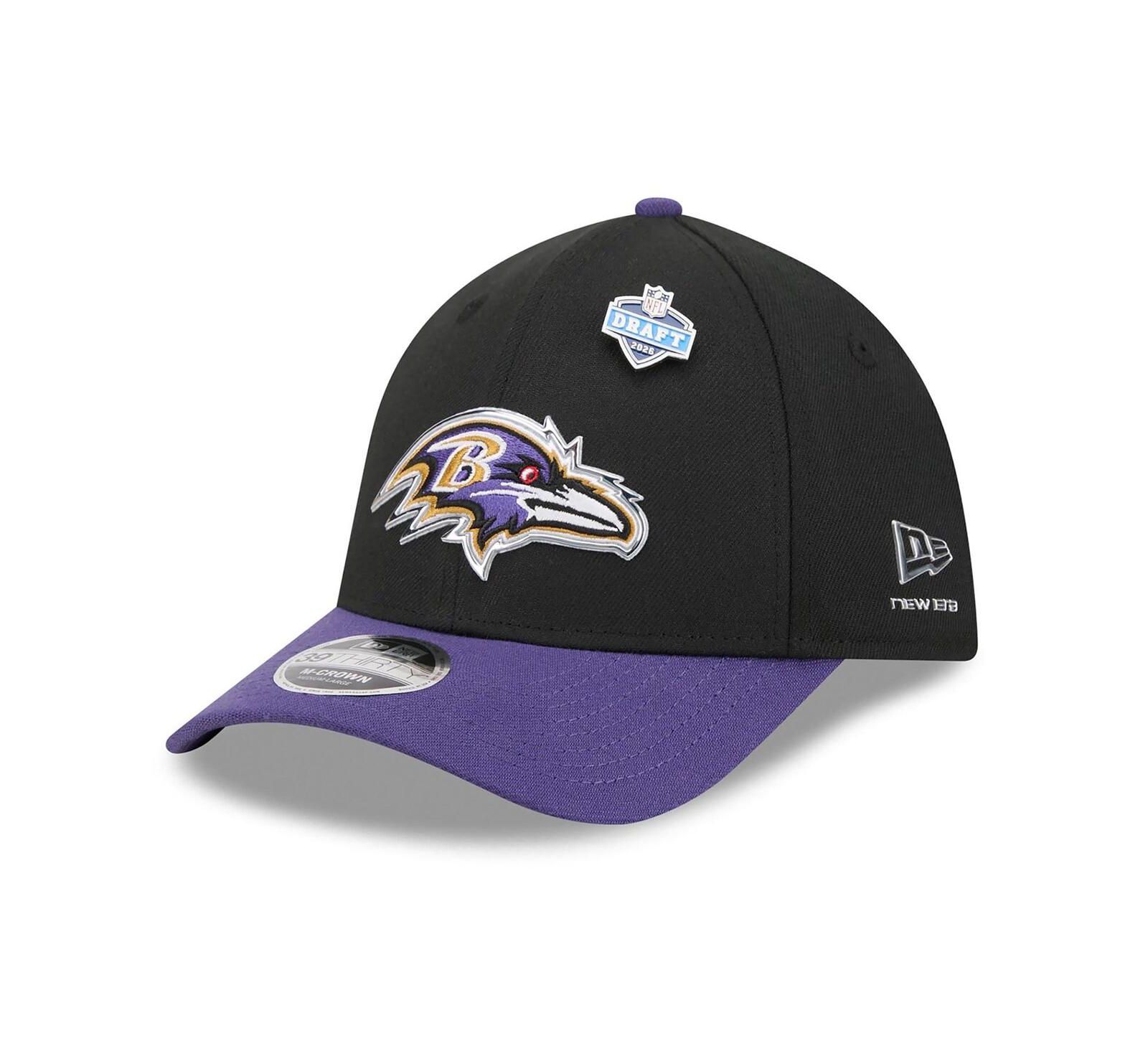 New Era Мужская кепка 39THIRTY M-Crown Flex Baltimore Ravens 2026 NFL Draft Black/Purple