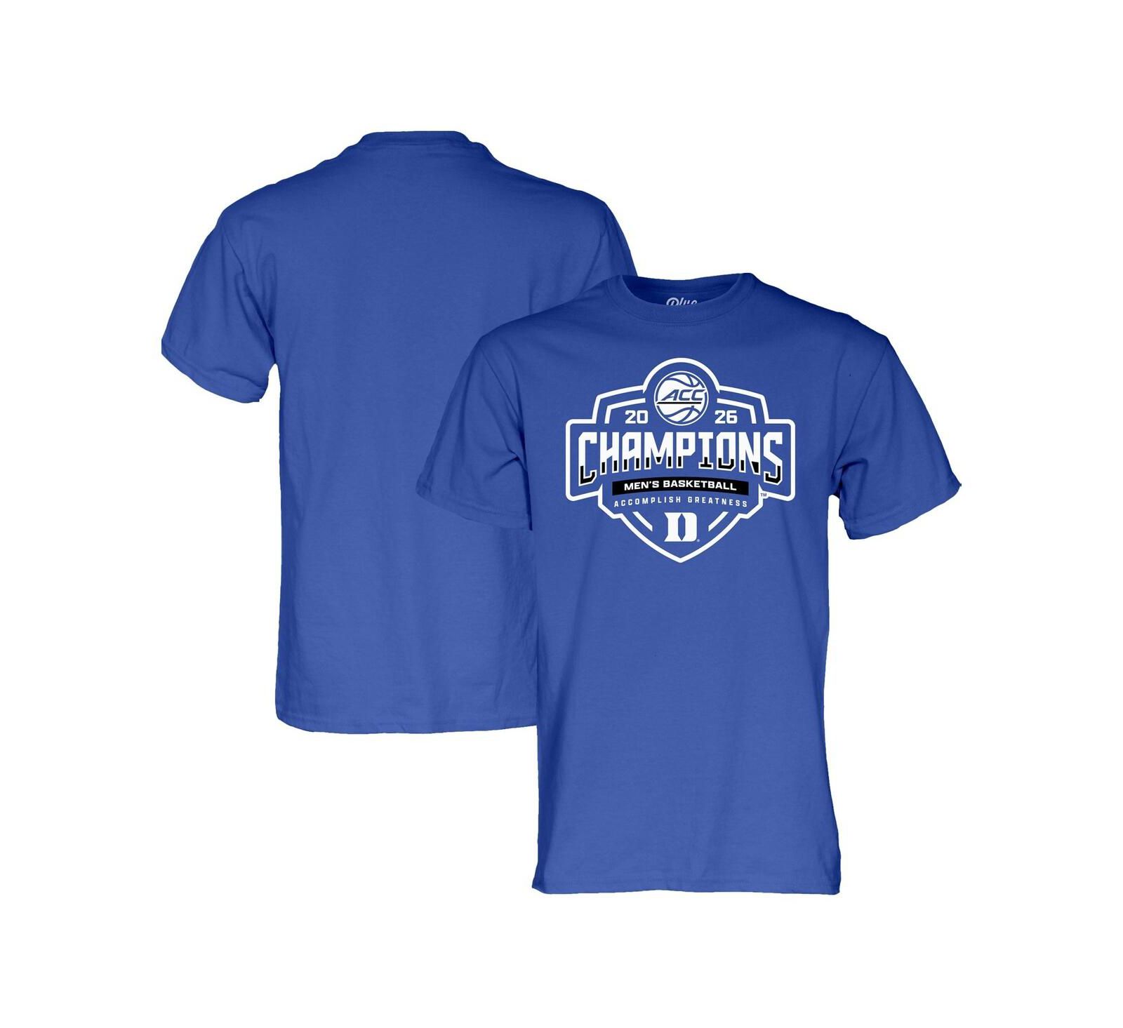 Футболка Blue 84 Men's and Women's Royal Duke Blue Devils 2026 ACC Men's Basketball Tournament Champions Locker Room