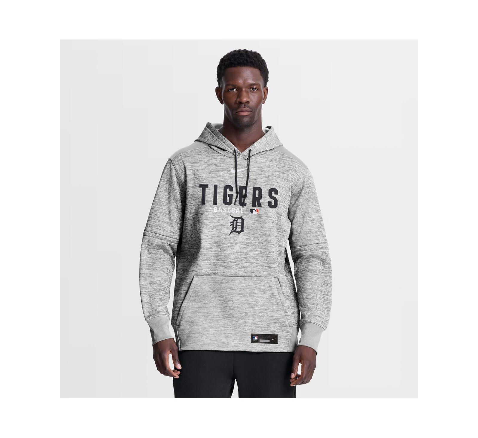 Мужское худи Nike Heather Charcoal Detroit Tigers Authentic Collection Therma-FIT