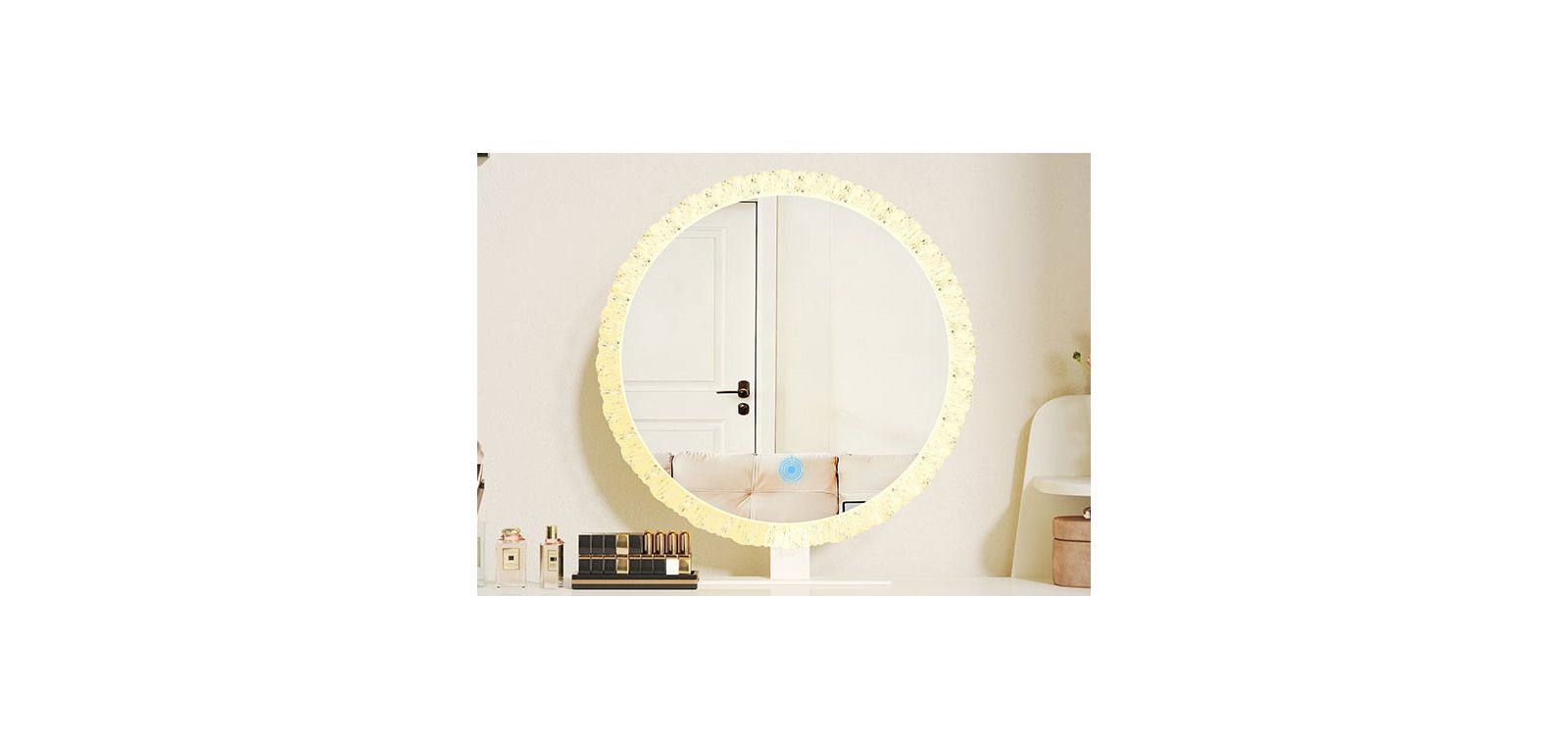 Светодиодное косметическое зеркало BUSDAYS Crystal Edge LED, с сенсорным управлением и регулировкой цвета