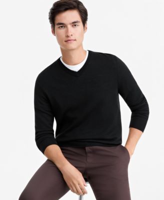 Alfani Men's Merino Wool V-Neck Sweater, Macy's Exclusive