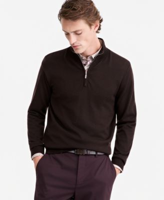 Alfani Men's Merino Wool Quarter-Zip Mock-Neck Sweater, Macy's Exclusive