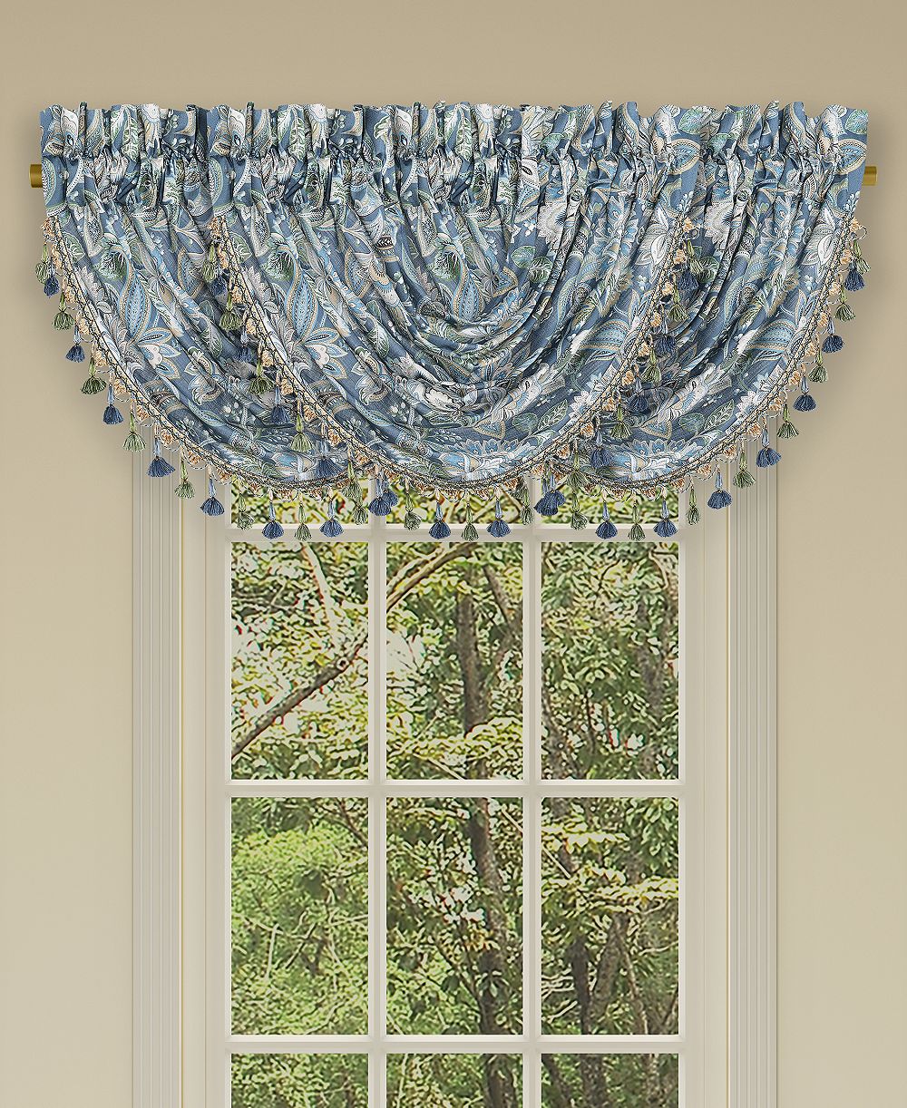 Five Queens Court Michaela Window Waterfall Valance, 33" x 43"