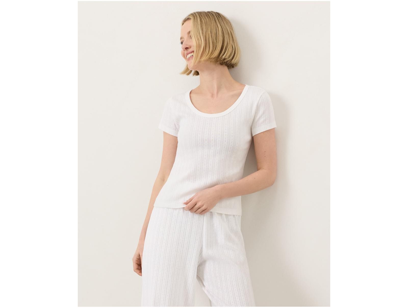 Pact Women's Organic Cotton Pointelle Scoop Neck Tee