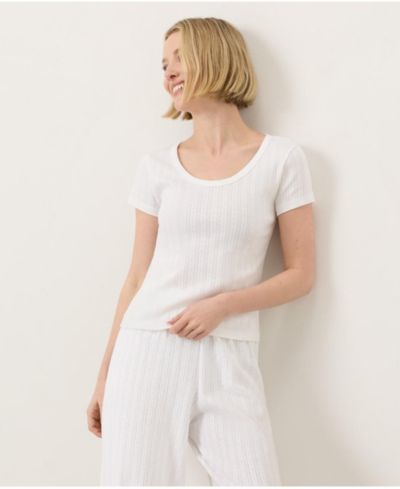 Pact Women's Organic Cotton Pointelle Scoop Neck Tee