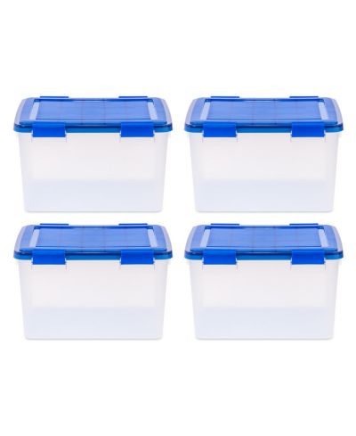 Набор пластиковых контейнеров IRIS USA WEATHERPRO с крышками, 46.6 Quart, 4 шт