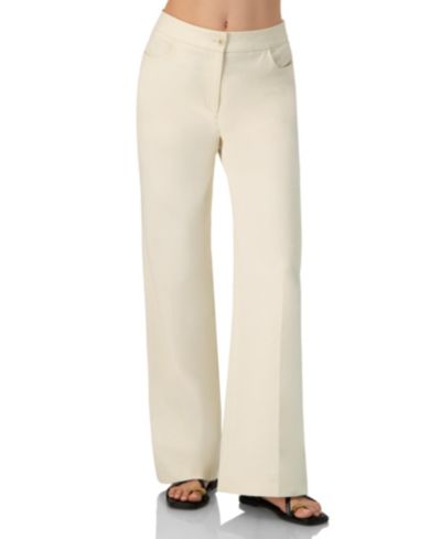 Ivonne Women's Cotton Wide-Leg Straight Pants