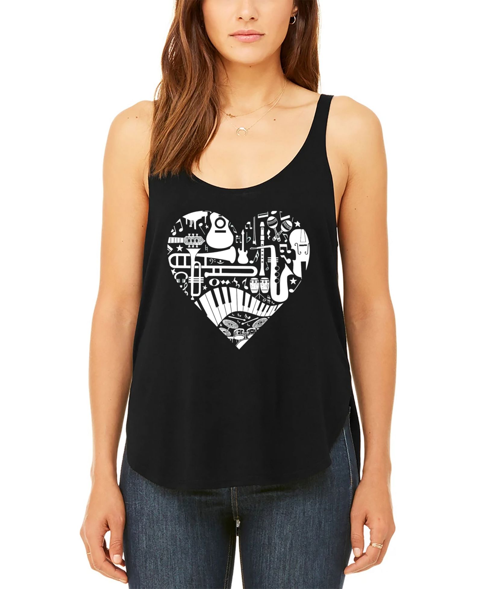 Женский топ LA Pop Art Musical Instrument Heart