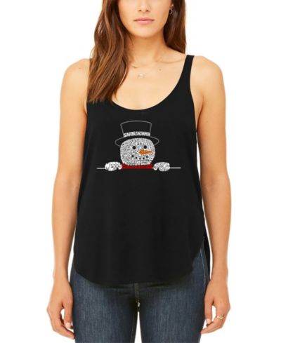 Женский легкий топ LA Pop Art Women's Peeking Snowman Premium Word Art